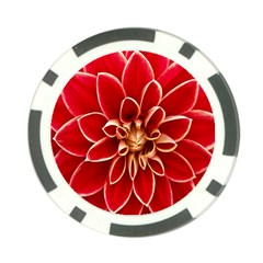 Red Dahila Poker Chip from ArtsNow.com Back