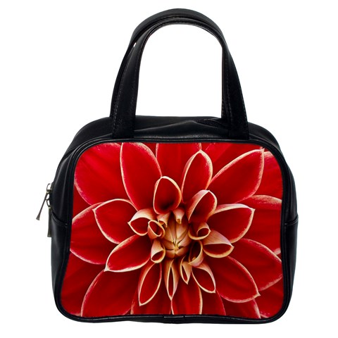 Red Dahila Classic Handbag (One Side) from ArtsNow.com Front