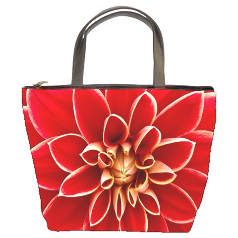 Red Dahila Bucket Handbag from ArtsNow.com Front