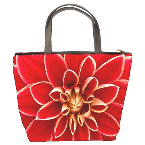 Red Dahila Bucket Handbag from ArtsNow.com Back