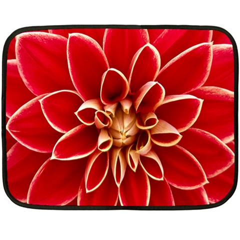 Red Dahila Mini Fleece Blanket (Two Sided) from ArtsNow.com 35 x27  Blanket Back