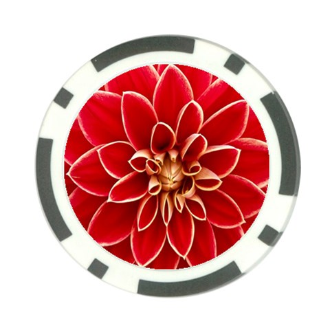 Red Dahila Poker Chip (10 Pack) from ArtsNow.com Front