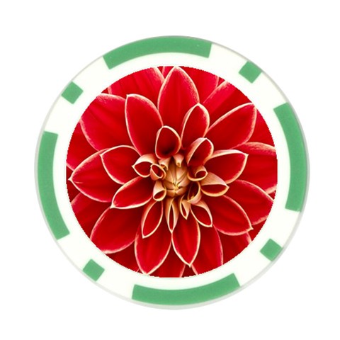 Red Dahila Poker Chip (10 Pack) from ArtsNow.com Front