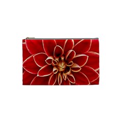 Red Dahila Cosmetic Bag (Small) from ArtsNow.com Front