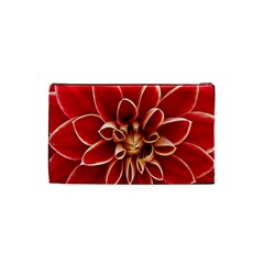 Red Dahila Cosmetic Bag (Small) from ArtsNow.com Back