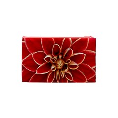 Red Dahila Cosmetic Bag (Small) from ArtsNow.com Back