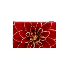 Red Dahila Cosmetic Bag (Small) from ArtsNow.com Back