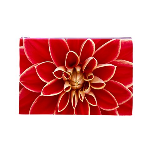 Red Dahila Cosmetic Bag (Large) from ArtsNow.com Front