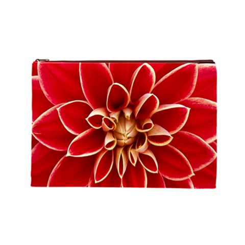 Red Dahila Cosmetic Bag (Large) from ArtsNow.com Front