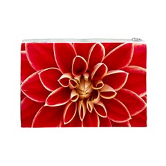 Red Dahila Cosmetic Bag (Large) from ArtsNow.com Back