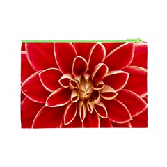 Red Dahila Cosmetic Bag (Large) from ArtsNow.com Back