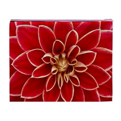 Red Dahila Cosmetic Bag (XL) from ArtsNow.com Back