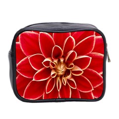 Red Dahila Mini Travel Toiletry Bag (Two Sides) from ArtsNow.com Back