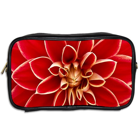 Red Dahila Travel Toiletry Bag (Two Sides) from ArtsNow.com Back