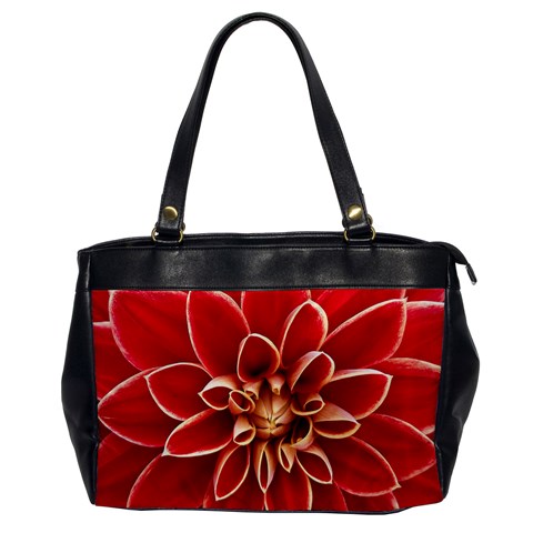 Red Dahila Oversize Office Handbag (One Side) from ArtsNow.com Front