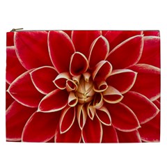 Red Dahila Cosmetic Bag (XXL) from ArtsNow.com Front