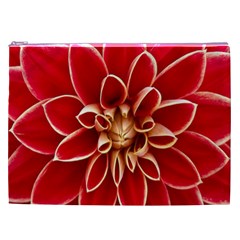 Red Dahila Cosmetic Bag (XXL) from ArtsNow.com Front