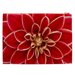 Red Dahila Cosmetic Bag (XXL) from ArtsNow.com Back