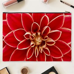 Red Dahila Cosmetic Bag (XXXL) from ArtsNow.com Back