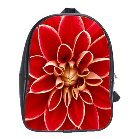 Red Dahila School Bag (XL) from ArtsNow.com Front