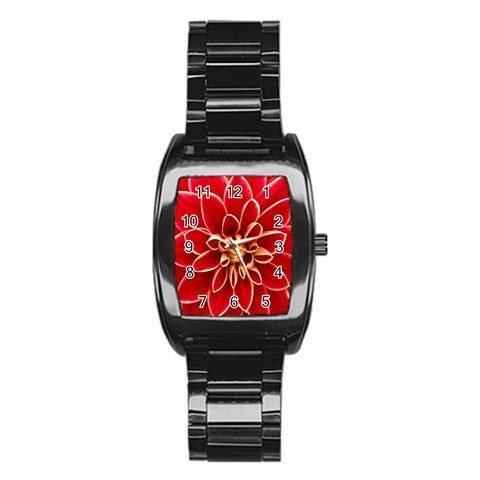 Red Dahila Stainless Steel Barrel Watch from ArtsNow.com Front