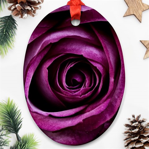 Deep Purple Rose Oval Ornament from ArtsNow.com Front