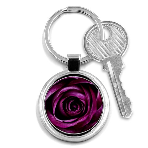 Deep Purple Rose Key Chain (Round) from ArtsNow.com Front