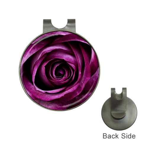 Deep Purple Rose Hat Clip with Golf Ball Marker from ArtsNow.com Front