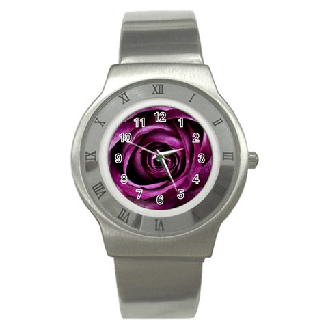 Deep Purple Rose Stainless Steel Watch (Slim) from ArtsNow.com Front