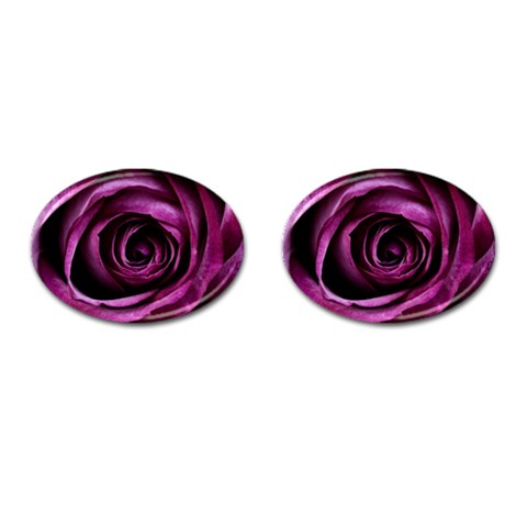 Deep Purple Rose Cufflinks (Oval) from ArtsNow.com Front(Pair)