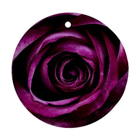 Deep Purple Rose Round Ornament (Two Sides) from ArtsNow.com Back