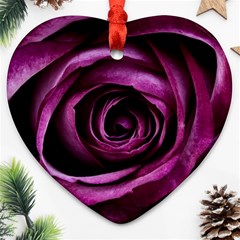 Deep Purple Rose Heart Ornament (Two Sides) from ArtsNow.com Front