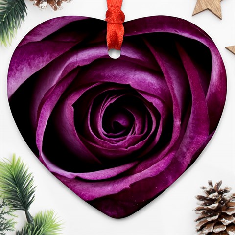 Deep Purple Rose Heart Ornament (Two Sides) from ArtsNow.com Back