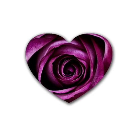 Deep Purple Rose Drink Coasters 4 Pack (Heart)  from ArtsNow.com Front