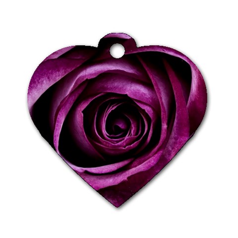 Deep Purple Rose Dog Tag Heart (One Sided)  from ArtsNow.com Front