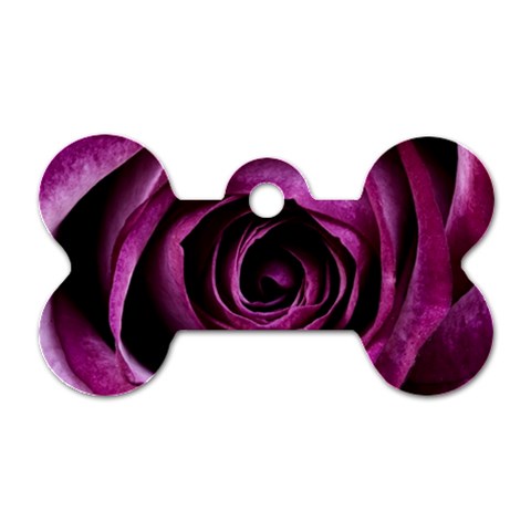 Deep Purple Rose Dog Tag Bone (Two Sided) from ArtsNow.com Front