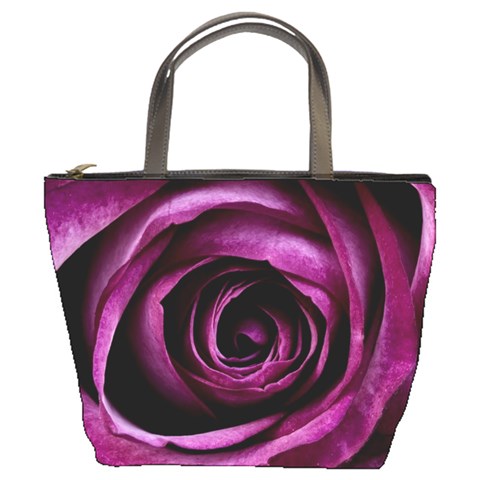 Deep Purple Rose Bucket Handbag from ArtsNow.com Front