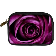 Deep Purple Rose Digital Camera Leather Case from ArtsNow.com Front