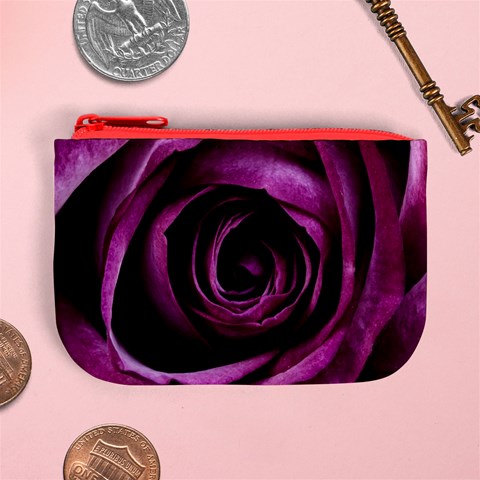 Deep Purple Rose Coin Change Purse from ArtsNow.com Front