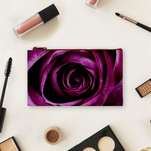 Deep Purple Rose Cosmetic Bag (Small) from ArtsNow.com Front