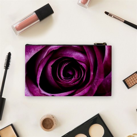 Deep Purple Rose Cosmetic Bag (Small) from ArtsNow.com Back