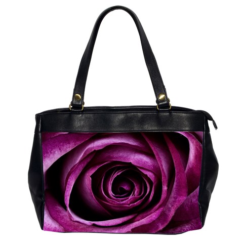 Deep Purple Rose Oversize Office Handbag (Two Sides) from ArtsNow.com Front