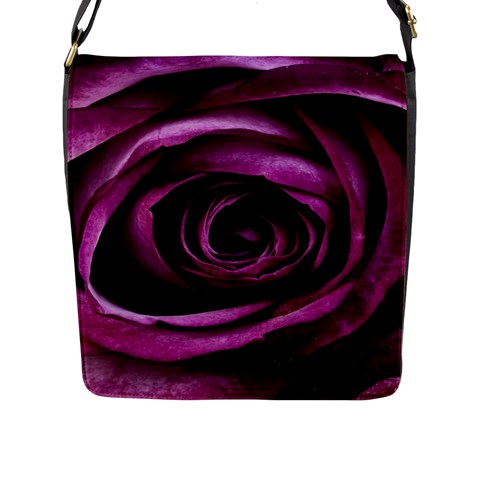 Deep Purple Rose Flap Closure Messenger Bag (Large) from ArtsNow.com Front