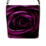 Deep Purple Rose Flap Closure Messenger Bag (Large)