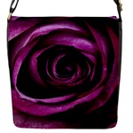 Deep Purple Rose Flap Closure Messenger Bag (Small)