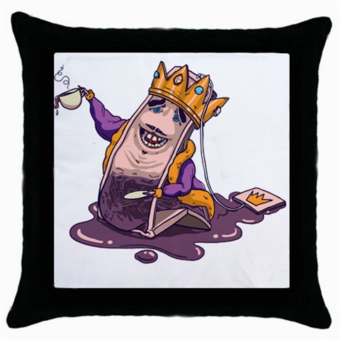 Royaltea Black Throw Pillow Case from ArtsNow.com Front