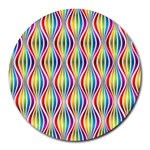 Rainbow Waves 8  Mouse Pad (Round)