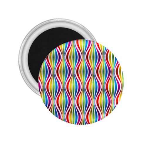 Rainbow Waves 2.25  Button Magnet from ArtsNow.com Front