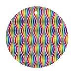 Rainbow Waves Round Ornament