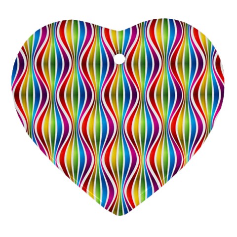 Rainbow Waves Heart Ornament from ArtsNow.com Front